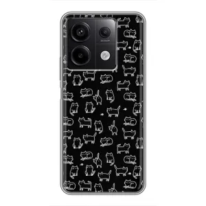 Чехол с принтом для Xiaomi Redmi Note 13 (5G) (AlphaPrint) Модные коты (Меленькие котики)