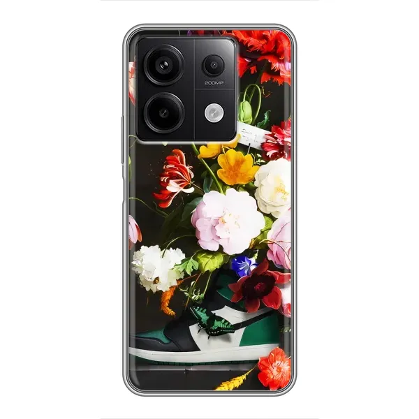 Чехол с принтом «Nike цветы» для Xiaomi Redmi Note 13 (5G)