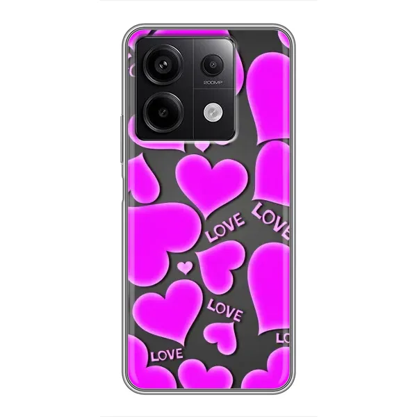 Чехол с принтом «Pink hearts» для Xiaomi Redmi Note 13 (5G)