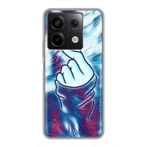 Чехол с принтом для Xiaomi Redmi Note 13 (5G) (AlphaPrint - Знак сердечка) (Радужное сердце)