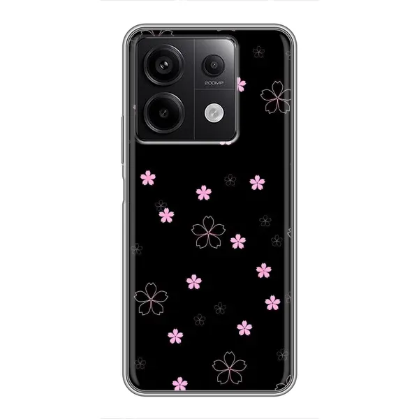 Чохол з принтом «Рожеві квіти на чорному» для Xiaomi Redmi Note 13 (5G) Чохол з принтом «Рожеві квіти на чорному» для Xiaomi Redmi Note 13 (5G)