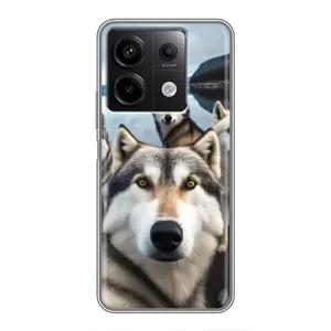 Чехол с Хаски для Xiaomi Redmi Note 13 (5G) - (AlphaPrint) (Селфи ХАски)