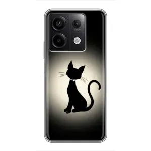 Чехол с принтом для Xiaomi Redmi Note 13 (5G) (AlphaPrint) Модные коты (Силуэт котика)