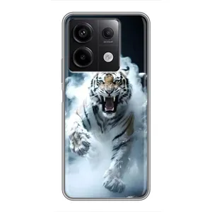 Чехол с картинкой «Хищники» для Xiaomi Redmi Note 13 (5G) (Белый тигр в дыму)