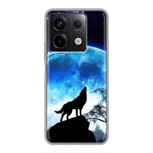 Защитные чехлы для Редми Нот 13 (5G) (AlphaPrint) (ХИТ продаж) ВОЛК (Волк на луну)
