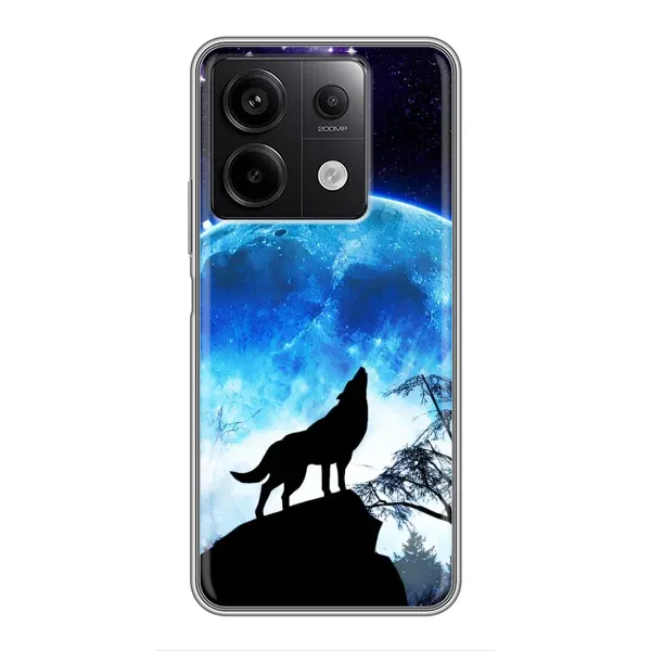 Чехол с принтом «Волк на луну» для Xiaomi Redmi Note 13 (5G)
