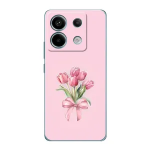 Чехол с розовым рисунком для Xiaomi Redmi Note 13 Pro (5G) (Букет цветов)