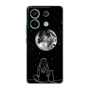 Чехол с рисунком кот на Xiaomi Redmi Note 13 Pro (5G) (Девушка с котом)