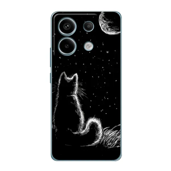 Чехол с принтом «Котик и луна» для Xiaomi Redmi Note 13 Pro (5G)