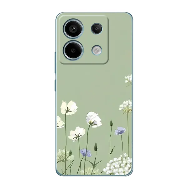 Чехол с принтом «Цветы на зеленом» для Xiaomi Redmi Note 13 Pro (5G)