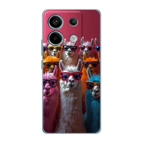 Чехол с принтом «Ламы в очках» для Xiaomi Redmi Note 13 Pro (5G)