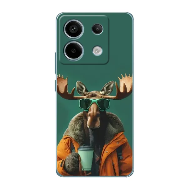 Чехол с принтом «Лось с кофе» для Xiaomi Redmi Note 13 Pro (5G)