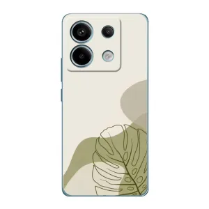 Силиконовый чехол с принтом в цветах на Xiaomi Redmi Note 13 Pro (5G) (Зеленая монстера дизайн)