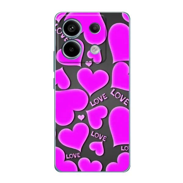 Чехол с принтом «Pink hearts» для Xiaomi Redmi Note 13 Pro (5G)