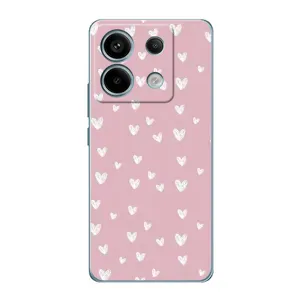 Чехол с розовым рисунком для Xiaomi Redmi Note 13 Pro (5G) (Сердечки на розовом)