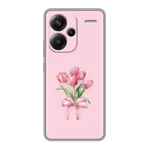 Чехол с розовым рисунком для Xiaomi Redmi Note 13 Pro Plus (Букет цветов)