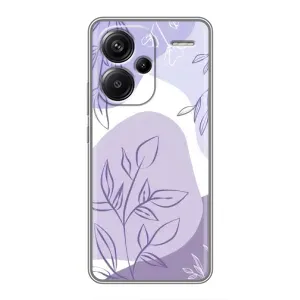 Силконовий чохол з принтом в квітах на Xiaomi Redmi Note 13 Pro Plus (Фіолетове листя абстракція)