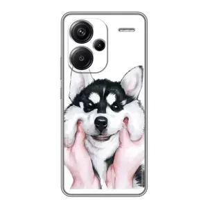Чехол с Хаски для Xiaomi Redmi Note 13 Pro Plus - (AlphaPrint) (Хаски улыбака)
