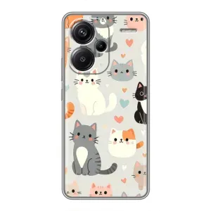 Чехол с рисунком кот на Xiaomi Redmi Note 13 Pro Plus (Коллаж котов)