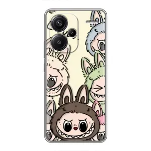 Чехол с Лабубу на Xiaomi Redmi Note 13 Pro Plus (Золотая обезьяна Bored Ape)