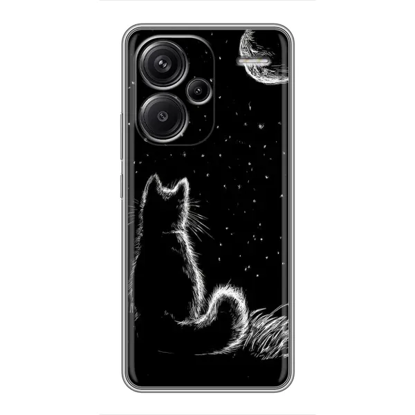Чехол с принтом «Котик и луна» для Xiaomi Redmi Note 13 Pro Plus