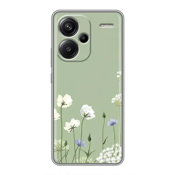 Чохол з принтом «Квіти на зеленому» для Xiaomi Redmi Note 13 Pro Plus Чохол з принтом «Квіти на зеленому» для Xiaomi Redmi Note 13 Pro Plus