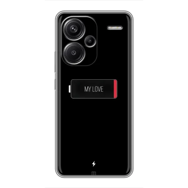 Чехол с принтом «Love battery» для Xiaomi Redmi Note 13 Pro Plus