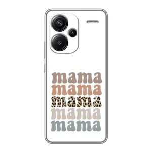 Чехлы для мамы на Xiaomi Redmi Note 13 Pro Plus (Текстовый коллаж мама)
