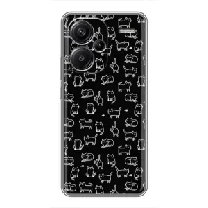 Чехол с принтом для Xiaomi Redmi Note 13 Pro Plus (AlphaPrint) Модные коты (Меленькие котики)