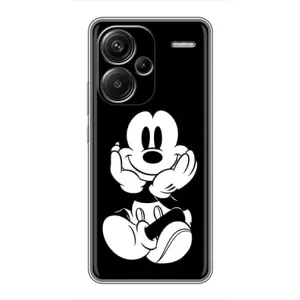 Эксклюзивный чехол для Xiaomi Redmi Note 13 Pro Plus (AlphaPrint - Мультяшные) (Микки на черном)