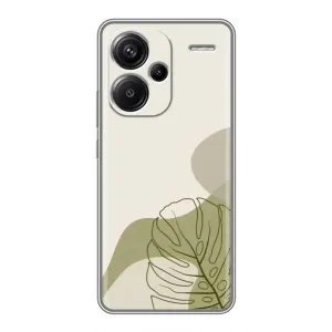 Силконовий чохол з принтом в квітах на Xiaomi Redmi Note 13 Pro Plus (Зелена монстера дизайн)