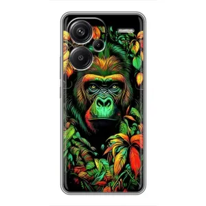 Чохол з Мавпами Xiaomi Redmi Note 13 Pro Plus - (AlphaPrint) (Мавпа в квітах)