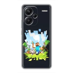 Чохол Майнкрафт на Xiaomi Redmi Note 13 Pro Plus (AlphaPrint) Minecraft (персонажі Minecraft)
