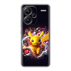 Чехол с Пикачу на Xiaomi Redmi Note 13 Pro Plus (Пикачу с мячом)