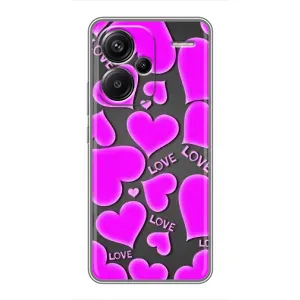 Чехлы для любимой на Редми Нот 13 Про Плюс (VPrint) (Pink hearts)