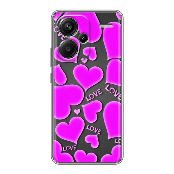 Чехол с принтом «Pink hearts» для Xiaomi Redmi Note 13 Pro Plus