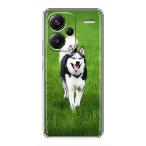 Чехол с Хаски для Xiaomi Redmi Note 13 Pro Plus - (AlphaPrint) (Радостный Хаски)