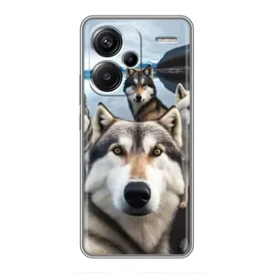 Чехол с Хаски для Xiaomi Redmi Note 13 Pro Plus - (AlphaPrint) (Селфи ХАски)