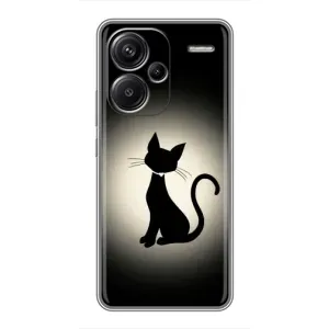 Чехол с принтом для Xiaomi Redmi Note 13 Pro Plus (AlphaPrint) Модные коты (Силуэт котика)
