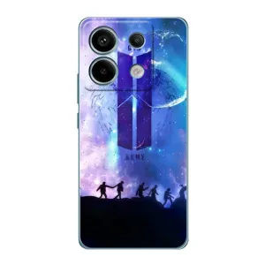 Чехлы BTS для Xiaomi Redmi Note 13 Pro (4G) (AlphaPrint) (Army BTS)