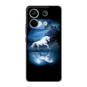 Чехол для Редми Нот 13 Про (4G) - (Единорожки - Новинки) (AlphaPrint) (Единорог)