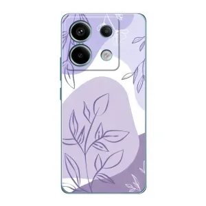 Силконовий чохол з принтом в квітах на Xiaomi Redmi Note 13 Pro (Фіолетове листя абстракція)
