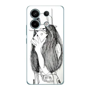 Чехол с печатью для Xiaomi Redmi Note 13 Pro (4G) - (Мода) (AlphaPrint) (Фото девочки)