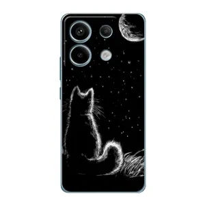 Чехол с принтом для Xiaomi Redmi Note 13 Pro (4G) (AlphaPrint) Модные коты (Котик и луна)