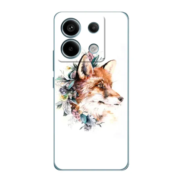 Чохол з принтом «Лиса в квітах» для Xiaomi Redmi Note 13 Pro Чохол з принтом «Лиса в квітах» для Xiaomi Redmi Note 13 Pro