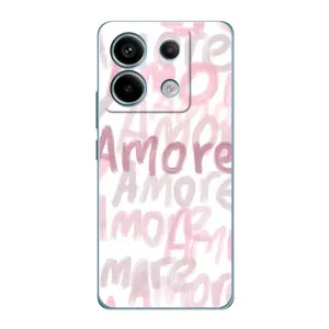 Чехол с розовым рисунком для Xiaomi Redmi Note 13 Pro (Аморе любовь)