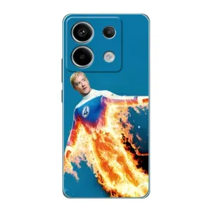 Чехол с принтом Фантастическая четверка для Xiaomi Redmi Note 13 Pro (Человек-факел в огне)
