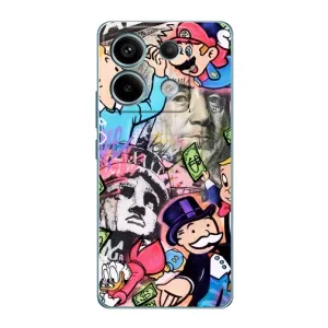 Чехлы с крутыми принтами для Xiaomi Redmi Note 13 Pro (4G) - (PREMIUMPrint) (Monopoly man)
