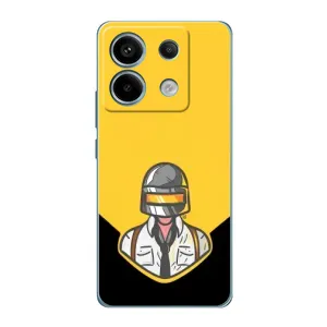 Чехол PUBG для Редми Нот 13 Про (4G) (AlphaPrint) (Пабг в шлеме)