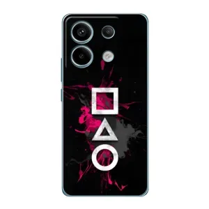 Чехол Гра в кальмара для Xiaomi Redmi Note 13 Pro (Символы Игра кальмара)